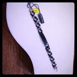 Men's Stainless Steel 8.5" Cuban Black Bracelet